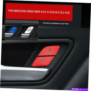 p[c ZfXxcA B CLA GLBNX2020̂߂2x̃hAbN{^Jo[ 2x Alloy Door Lock Button Cover Fit For Mercedes Benz A B CLA GLA GLB Class 2020
