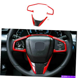 p[c z_CRV CR-V 2017-2021̂߂4{ABSJ[{t@Co[XeAOzC[Jo[g 4x ABS Carbon Fiber Steering Wheel Cover Trim Fit For Honda CRV CR-V 2017-2021