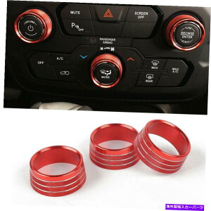 p[c 3s[XGARXCb`muI[fBIgJo[2018-2019W[vmK[hbh 3pcs Air Condition Switch Knob Audio Trim Cover for 2018-2019 Jeep Renegade Red