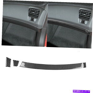 p[c Corvette C7 2014-19̂߂4s[X̒Yf@ۂ̃Rbv_bV{[h̎Ȗ͗l̃pl̃g 4PCS Carbon Fiber Copilot Dashboard Stripe Panel Trim For Corvette C7 2014-19