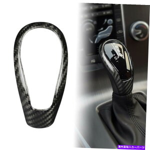 p[c {{S60 V60 XC60 V40pJ[{t@Co[ubNMAVtgmuJo[XebJ[g Carbon Fiber Black Gear Shift Knob Cover Sticker Trim For Volvo S60 V60 XC60 V40