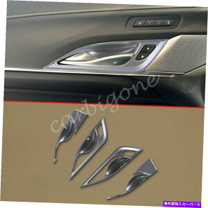 内装パーツ カデラックCT4 2020-2021アクセサリーのためのマットクローム内部ドアボールカバートリム Matte Chrome Interior Door Bowl Cover Trims For Cadillac CT4 2020-2021 Accessory