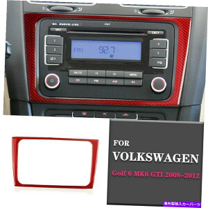 �����p�[�c Red Carbon Fibre Center�R���\�[��CD�J�o�[�p�l���g����FOR VW�S���t6 MK6 GTI 08-12 Red Carbon Fiber Center Console CD Cover Panel Trim For VW Golf 6 MK6 GTI 08-12�y���s�A���i�z