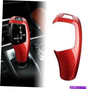 p[c BMW x 3 4 5 6 328i 535i 320i 335î߂̃J[{t@Co[̐Ԃ̃MAVtgmuJo[̃g Carbon Fiber Red Gear Shift Knob Cover Trim For BMW X3 4 5 6 328i 535i 320i 335i