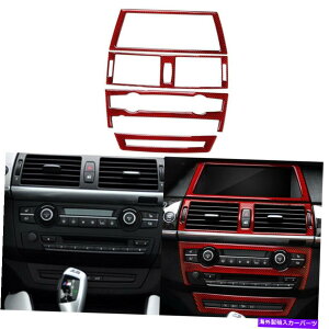 �����p�[�c BMW x5 x6 E70 E71 2008-2013�̂��߂̐Ԃ��J�[�{���@�ۃZ���^�[�R���g���[���L�b�g�̑����g���� Red Carbon Fiber Center Control Kit Decor Trim For BMW X5 X6 E70 E71 2008-2013