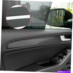 �����p�[�c Audi Q5 2010-16�̂��߂̒Y�f�@�ۂ̓����̃h�A�p�l���̑����J�o�[�̃g����4PCS Carbon Fiber Interior Door Panel Decoration Cover Trim 4Pcs For Audi Q5 2010-16�y���s�A���i�z