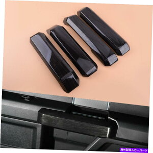 p[c Ford F150 15-19̂߂̍ؐ̎hÃnhJo[̃gtBbg Black Wood Interior Door Handle Cover Trim Fit For Ford F150 15-19