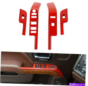 p[c Chevy Silverado 14-18Ԃ̂߂̃hA䃊tgXCb`pl̃gJo[ Door Window Control Lift Switch Panel Trim Cover for Chevy Silverado 14-18 Red