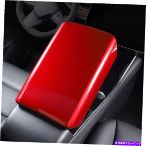 �����p�[�c Tesla Model 3 2017-2021��ABS�����R���\�[���I�|�����J�o�[�g���� For Tesla Model 3 2017-2021 Red ABS Central Console Armrest Box Cover Trim�y���s�A���i�z