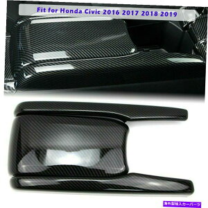 p[c z_VrbN2016-2019j[ubNZ^[Xg[WA[XgJo[g 3pcs For Honda Civic 2016-2019 New Black Center Storage Armrest Cover Trim