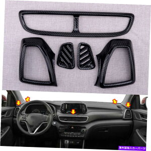 p[c Hyundai Tucson 19-20̂߂̃J[{X^C̃R\[̃GAR̃AEgbgJo[tBbg Carbon Style Console Air Conditioner Outlet Cover Fit For Hyundai Tucson 19-20