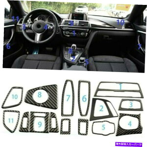 �����p�[�c BMW 3 4�V���[�YF30 F32�̂��߂̎��ۂ̒Y�f�@�ۂ̓����̃g�����̃X�e�b�J�[�̑����J�o�[ Real Carbon Fiber Interior Trim Sticker Decor Cover For BMW 3 4 Series F30 F32