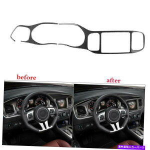 p[c Dodge Charger 2011-2014̂߂2xJ[{t@Co[Xs[h[^[WIR\[Jo[g 2X Carbon Fiber Speedometer&Radio Console Cover Trim For Dodge Charger 2011-2014