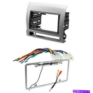 p[c 2005-11g^^R}̂߂̃_uDINԃWIXeIVo[_bVCXg[Lbg Double DIN Car Radio Stereo Silver Dash install Kit for 2005-11 Toyota Tacoma