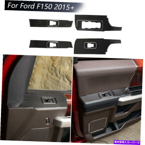 p[c tH[hF150 15 +ۂ̒Yf@ۂ̂߂̑̃tgXCb`pl̃Jo[g̃CeA Window Lift Switch Panel Cover Trim Interior For Ford F150 15+ Real Carbon Fiber