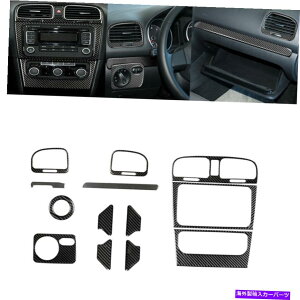p[c tHNX[QVWSt6 MK6 GTI 08-12J[{t@Co[CeAtZbgg 13Pcs For Volkswagen VW Golf 6 MK6 GTI 08-12 Carbon Fiber Interior Full Set Trim