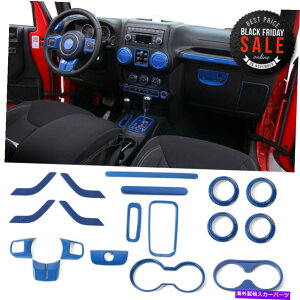 p[c W[vO[JK 4hÂ߂18̐gJo[11-17 ABS 18pcs Blue Interior Decoration Trim Cover For Jeep Wrangler JK 4 Doors 11-17 ABS