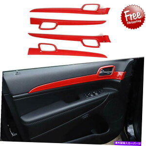 p[c 2011-2020W[vOh`FL[bhM̎hAnhJo[LbgABSg Interior Door Handle Cover Kits ABS Trim for 2011-2020 Jeep Grand Cherokee Red M