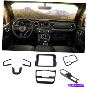p[c W[vO[JL7s[X̂߂̒Yf@ۂ̎̃gLbg Carbon Fiber Interior Decoration Trim Kits for Jeep Wrangler JL Unlimited 7pcs
