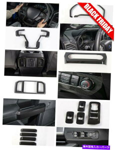 �����p�[�c Ford F150 2015 2017�̂��߂�14�̒Y�f�@�ۂ̓����g�����̑����̘g�J�o�[ 14pcs Carbon Fiber Interior Trim Decoration Frame Cover For Ford F150 2015 2017