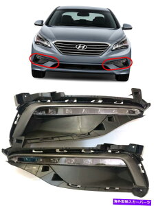 p[c LEDJo[g󔒓jOCg15-17 HOLE LED COVER TRIM BEZEL & FOG BLANK DAY RUNNING LIGHT FOR SONATA SPORT 15-17
