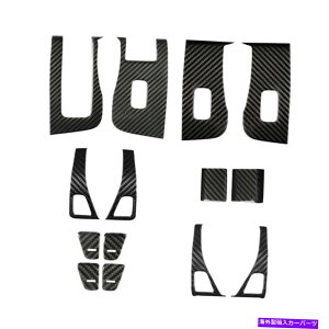 �����p�[�c 14�s�[�X�����J�[�{���t�@�C�o�[�h�A���b�N�E�B���h�E�X�C�b�`�g����318-2019 14Pcs Real Carbon Fiber Door Lock Window Switch Trim For Tesla Model 3 2018-2019