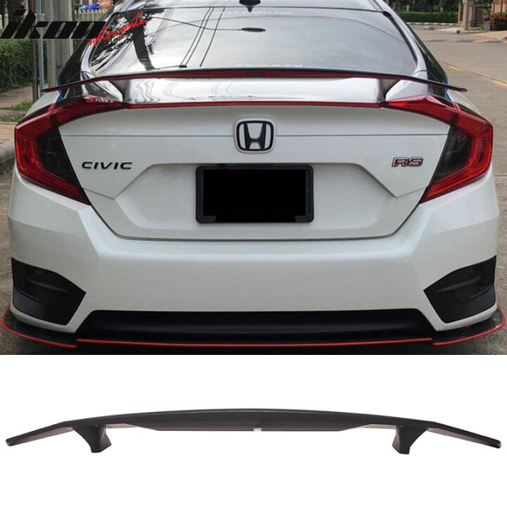 楽天市場 Usスポイラー 16 17ホンダシビックセダン4drイコンタイプトランクスポイラーsiスポーツリアウイング 16 17 Honda Civic Sedan 4dr Ikon Type A Trunk Spoiler Si Sport Rear Wing Us Custom Parts Shop Usdm