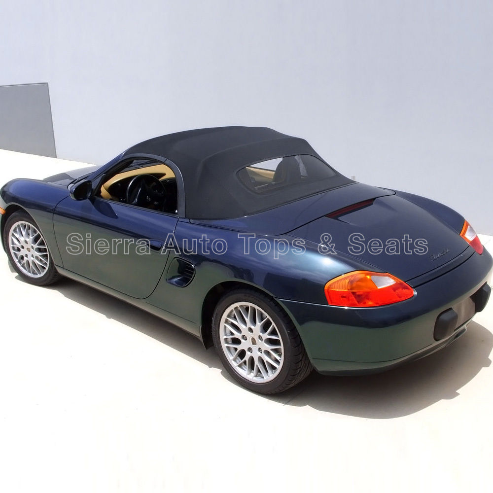 Boxster Porsche ポルシェボクスターコンバーチブルトップ97-02グレーのステンドファスナー付きガラス窓付 幌 Convertible Window Glass with Cloth Stayfast Gray in 97-02 Top その他