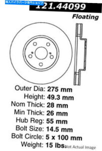 front brake rotor Toyota Celica�t�����g�f�B�X�N�u���[�L���[�^�[FR 12/97 C-TEK 121.44099 For Toyota Celica Front Disc Brake Rotor Fr 12/97 C-Tek 121.44099�y���s�A���i�z