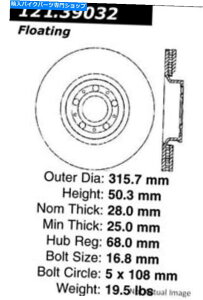 front brake rotor Volvo XC90 S60 S60tgfBXNu[L[^[316mmtgfBXNC-TEK 121.39032 For Volvo XC90 S60 Front Disc Brake Rotor 316mm Front Disc C-Tek 121.39032