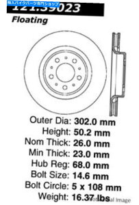front brake rotor Volvo V70 C70 S70�t�����g�f�B�X�N�u���[�L���[�^�[302MM�t�����g�f�B�X�NC-TEK 121.39023 For Volvo V70 C70 S70 Front Disc Brake Rotor 302mm Front Disc C-Tek 121.39023�y���s�A���i�z