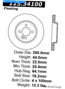 front brake rotor �~�j�N�[�p�[�t�����g�Z�b�g2�f�B�X�N�u���[�L���[�^�[���S��125.34100 For Mini Cooper Front Set of 2 Disc Brake Rotor Centric Parts 125.34100�y���s�A���i�z