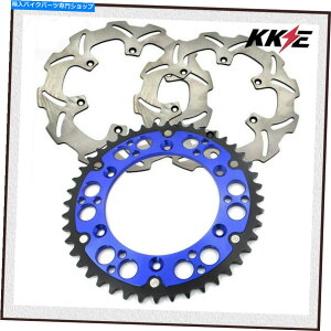 front brake rotor }nYZ250F WR250Fu[pKKE 49TAXvPbgO250mm㕔245mmfBXN KKE 49T Rear Sprocket Front 250MM Rear 245MM Discs For YAMAHA YZ250F WR250F Blue