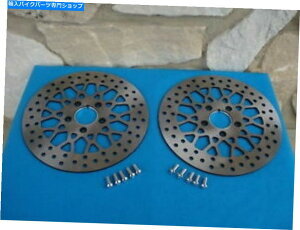 front brake rotor 11 1/2 "bVTetgu[L[^[yAfor Harleys 1984 - t[{gt 11 1/2" MESH SATIN FRONT BRAKE ROTOR PAIR FOR HARLEYS 1984-UP WITH FREE BOLTS