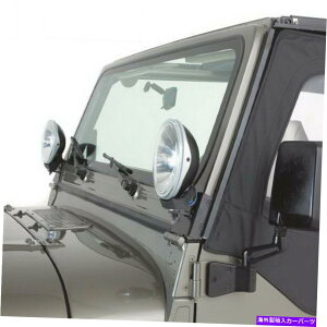KX p[W7608 97-06O[TJ̍tgKXqWCguPbg̃yA Rampage 7608 Pair of Black Windshield Hinge Light Bracket for 97-06 Wrangler TJ
