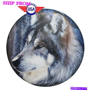 rear wheel tire cover スペアタイヤカバー14 "オオカミホイールサンレインプロテクタージープトレーラー用ユニバーサル Spare Tire Cover 14" Wolf Wheel Sun Rain Protector Universal For Jeep Trailer