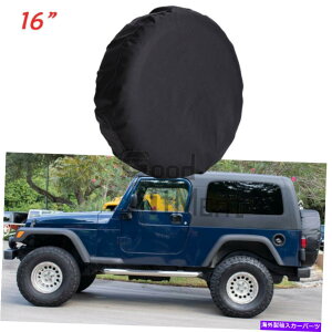 rear wheel tire cover W[vO[LTCYɍ킹16 "wr[f[eB[U[XyAzC[^CJo[tBbg 16" Black Heavy Duty Leather Spare Wheel Tire Cover Fit For Jeep Wrangler L Size