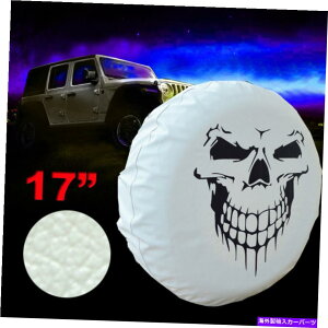 rear wheel tire cover 17 "W[vSUVgbNzC[Jo[p̔΂WXyA^CJo[TCYXL 17" White Grinning Skull Spare Tire cover Size XL for Jeep SUV Truck Wheel Cover