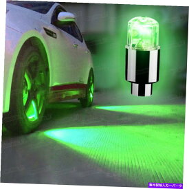 rear wheel tire cover 4*オートカーホイールタイヤタイヤエアバルブステムLEDライトキャップカバーアクセサリー緑 4*Auto Car Wheel Tyre Tire Air Valve Stem LED Light Caps Cover Accessories Green