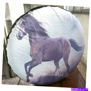 rear wheel tire cover W[vg^tH[h31-33̂߂3DuEz[Xt1 PCXyA^CzC[\tgJo[ " 1 pc Spare Tire Wheel Soft Cover With 3D Brown horse For Jeep Toyota Ford 31-33"