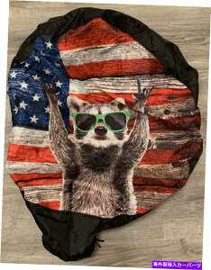 rear wheel tire cover ʔACO}̃XyA^CJo[zC[17 "veN^[EH[^[_Xgv[ttBbg Funny Raccoon Spare Tire Cover Wheel 17" Protectors Water Dust Proof Fit