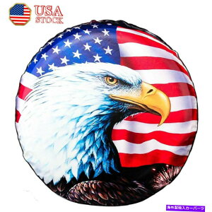 rear wheel tire cover XyA^CJo[14inAC[OAJtbOJ[zC[veN^[SUVW[vRAV4 Spare Tire Cover 14in, Eagle American Flag Car Wheel Protector for SUV Jeep RAV4
