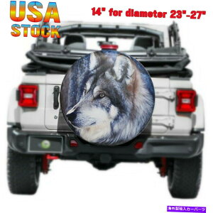 rear wheel tire cover 14 "SUVW[vg[[pEt̖hJo[14" SUVW[vg[[RV 14" Spare Tire Wheel Protector Cover Wolf Waterproof for SUV Jeep Trailer RV