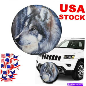 rear wheel tire cover W[vO[̃XyA^CJo[16 "^CzC[_Xgv[thEt for Jeep Wrangler Spare Tire Cover 16" Tyre Wheel Dust-proof Waterproof Wolf