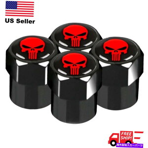 rear wheel tire cover 4xzC[^CLbvGAouXeJo[ԁAgbNA]ԗp̃pjbV[XJ 4x Wheel Tire Caps Air Valve Stem Cover Punisher Skull For Car, Truck, Bike