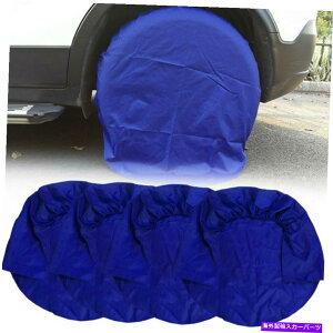 rear wheel tire cover 4PCS 32IN�u���[�I�b�N�X�t�H�[�h�t�@�u���b�N�z�C�[���^�C���J�o�[���ׂĂ̎Ԃ̕��ՓI�Ȗh�� 4pcs 32in Blue Oxford Fabric Wheel Tire Covers For All Car Universal Waterproof�y���s�A���i�z