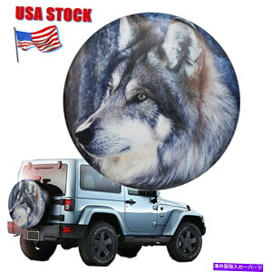 rear wheel tire cover PVCU[XyAzC[Jo[14 "AW[vSUV CRVp̃IIJ~̖hDIA 24" -27 " PVC Leather Spare Wheel Cover 14", Wolf Waterproof Dia 24"-27" for Jeep SUV CRV