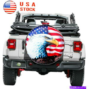 rear wheel tire cover XyA^CJo[17C`ASUVW[vg[[LsOJ[pC[OAJtbOzC[pbh Spare Tire Cover 17in, Eagle American Flag Wheel Pad For SUV Jeep Trailer Camp