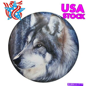 rear wheel tire cover W[vO[oeBRVu4̂߂̃XyAzC[^CJo[17 "EtPVCh Spare Wheel Tire Cover For Jeep Wrangler Liberty RV RAV4 17" WOLF PVC Waterproof