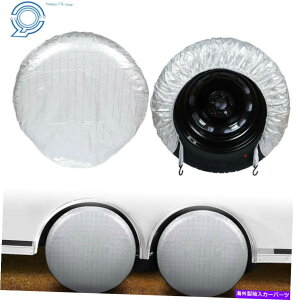 rear wheel tire cover ���s�g���[���[�L�����s���O�J�[SUV�L�����s���O�J�[�h��4PCS RV�^�C���J�o�[40 -43 Travel Trailer Camper Truck SUV Motorhome Waterproof 4Pcs RV Tire Covers 40-43�y���s�A���i�z